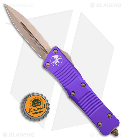 Microtech Troodon D/E OTF Automatic Knife Purple (3" Bronze) 138-13PU
