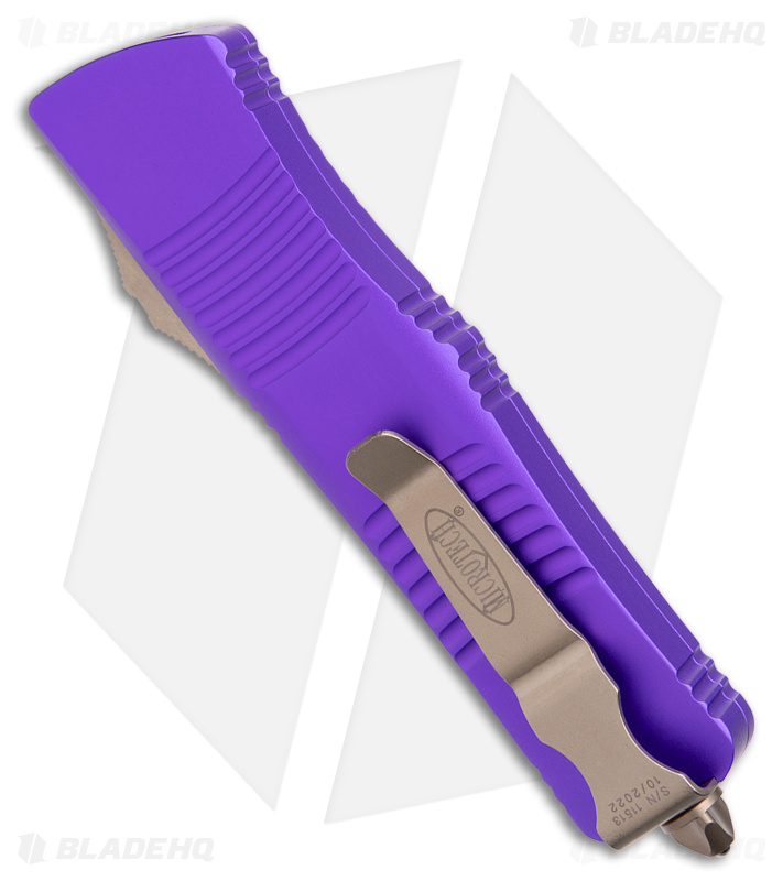 Microtech Troodon D/E OTF Automatic Knife Purple (3" Bronze) 138-13PU