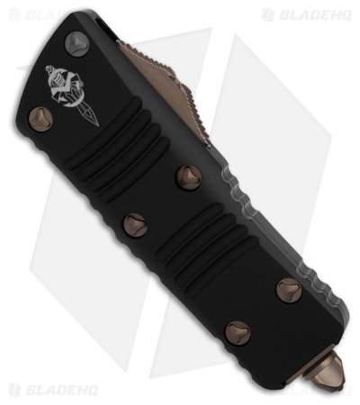 Microtech Mini Troodon Hellhound OTF Automatic Knife Black (1.9" Bronze) 819-13S