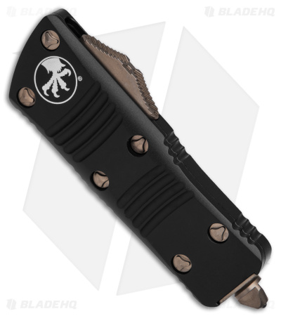 Microtech Troodon Mini D/E CA Legal OTF Automatic Knife Black (1.9" Bronze Serr)