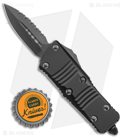 Microtech Troodon Mini D/E CA Legal OTF Auto Black (1.9" Black DLC Serr)