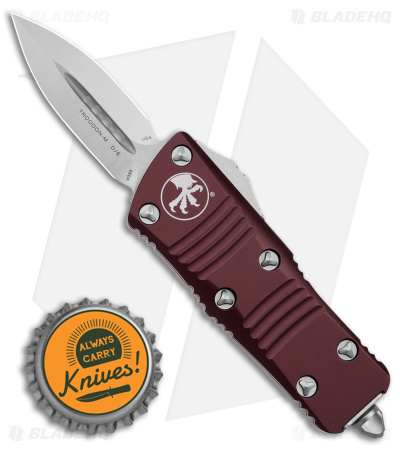 Microtech Troodon Mini D/E CA Legal OTF Automatic Merlot (1.9" Satin) 238-4 MR