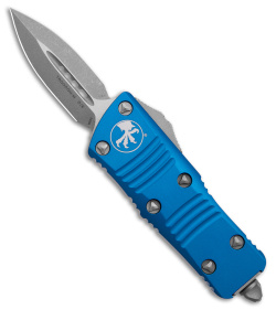 Microtech Troodon Mini D/E OTF Automatic Knife Blue (1.9" Apocalyptic)