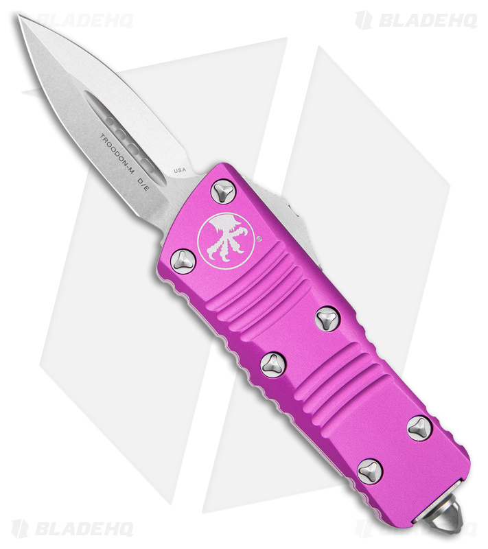 Microtech Troodon Mini D/E CA Legal OTF Auto Knife Violet (1.9" Stonewash)