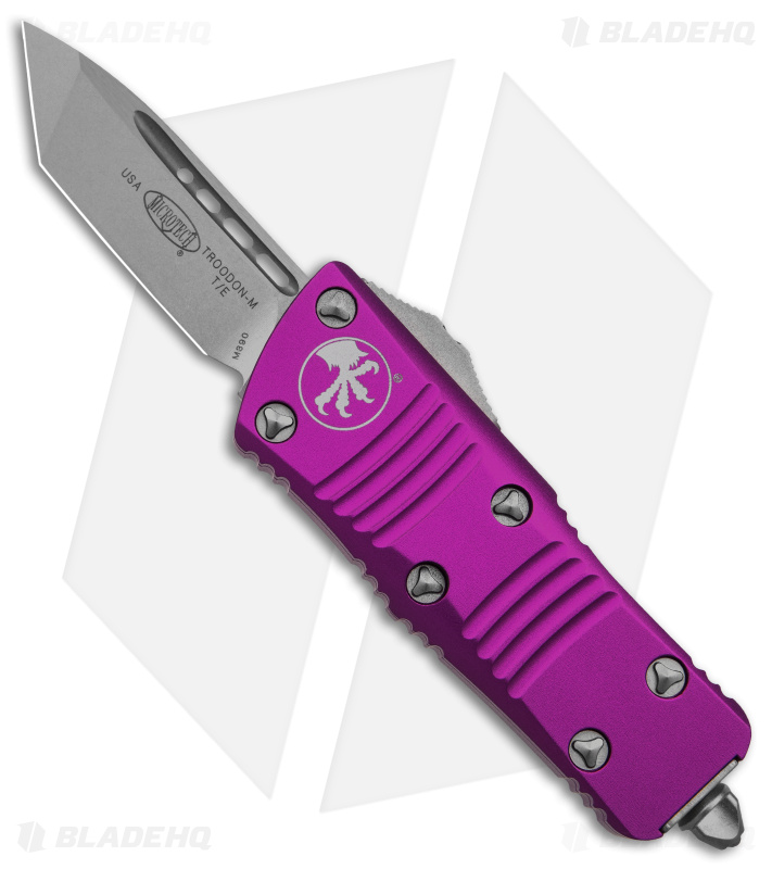Microtech Troodon Mini T/E CA Legal OTF Auto Knife Violet (1.9" SW) 240-10 VI