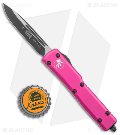Microtech UTX-70 S/E Drop Point OTF Auto Knife Pink (2.4" Two-Tone) 148-1 PK