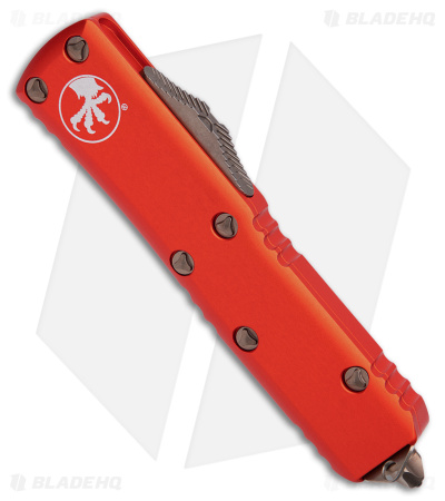 Microtech UTX-85 D/E OTF Automatic Knife Orange (3.125" Bronze) 