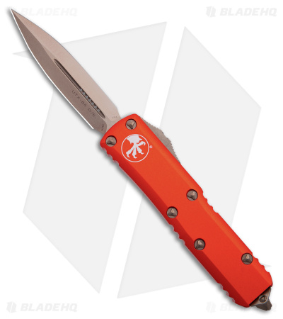 Microtech UTX-85 D/E OTF Automatic Knife Orange (3.125" Bronze) 