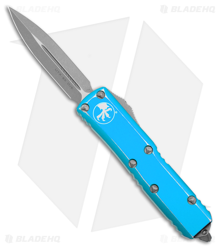 Microtech UTX-85 D/E OTF Automatic Knife Distressed Turquoise (3.1" Apocalyptic)