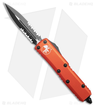 Microtech UTX-85 D/E OTF Automatic Knife Orange Al (Black Serr)