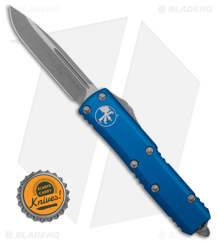 Microtech UTX-85 S/E OTF Auto Knife Blue + Apoc - Blade HQ