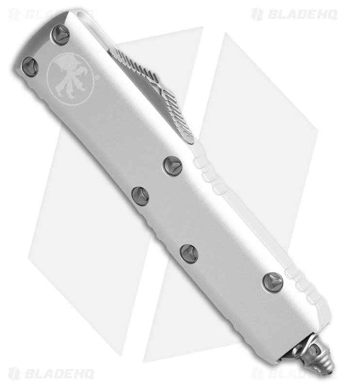 Microtech UTX-85 S/E OTF Automatic Knife Natural Clear Aluminum (3.1" SW Serr)