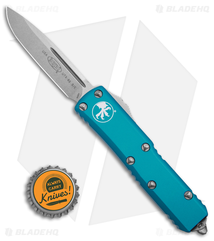 Microtech UTX-85 OTF Knife Turquoise SW Drop Point Blade HQ