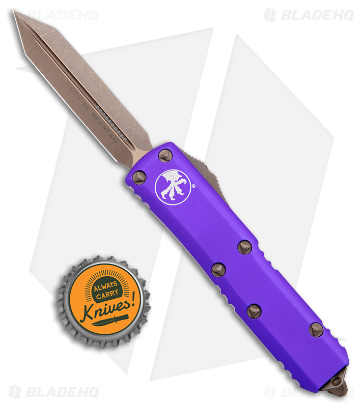 【新品未使用】パープルソリッドリアクティブ15p Microtech UTX-85 Spartan OTF Auto Purple (Bronze) - Blade HQ