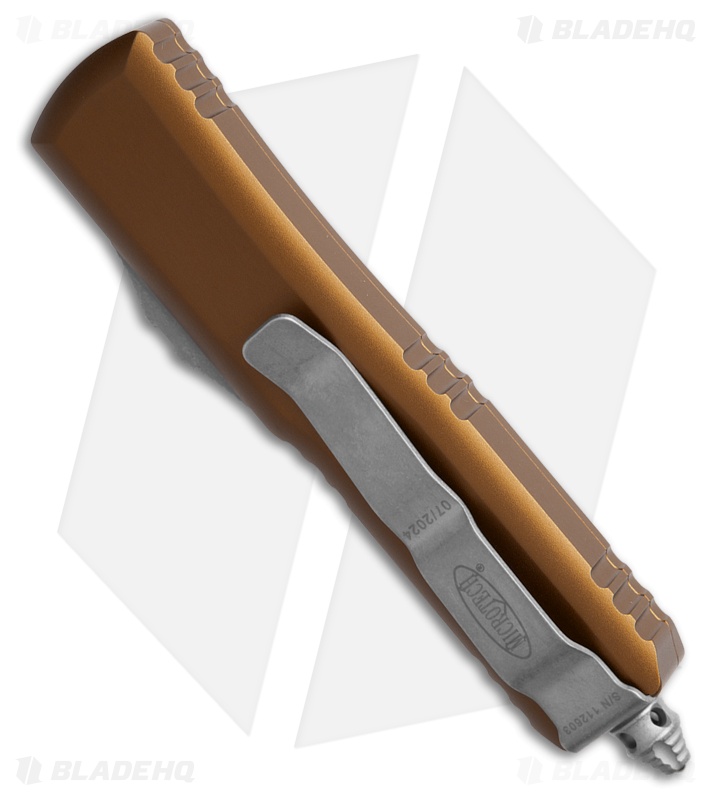 Microtech UTX-85 T/E OTF Automatic Knife Tan Aluminum (3.1" Apocalyptic)