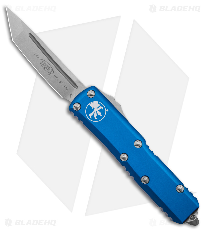 Microtech UTX-85 T/E OTF Automatic Knife Blue (3.1" Stonewash) 233-10 BL