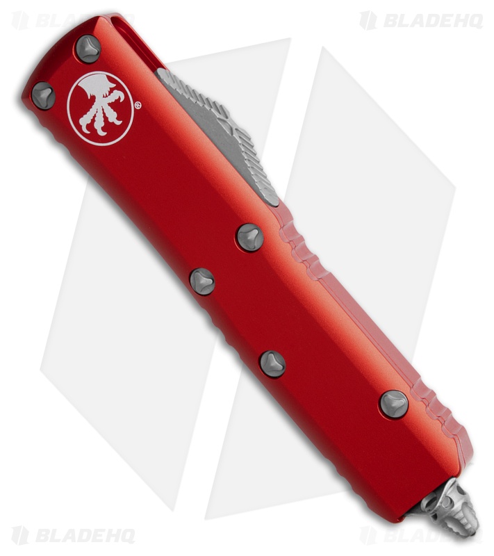 Microtech UTX-85 T/E OTF Automatic Knife Red Aluminum (3.1" AP Serr) 233-11APRD