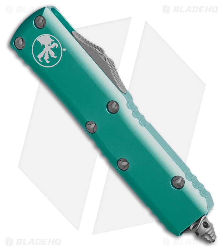 Microtech UTX-85 T/E OTF Automatic Knife Turquoise Aluminum (3.1" Apoc Serrated)