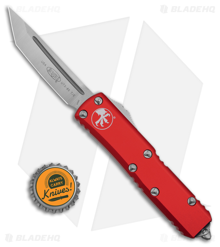 Microtech UTX-85 T/E OTF Knife Red + Satin 233-4 RD - Blade HQ