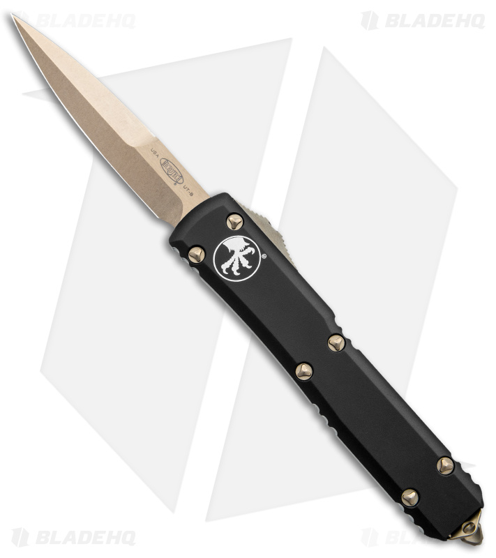 Microtech Ultratech Bayonet OTF Automatic Knife Black (3.4" Bronze SW)