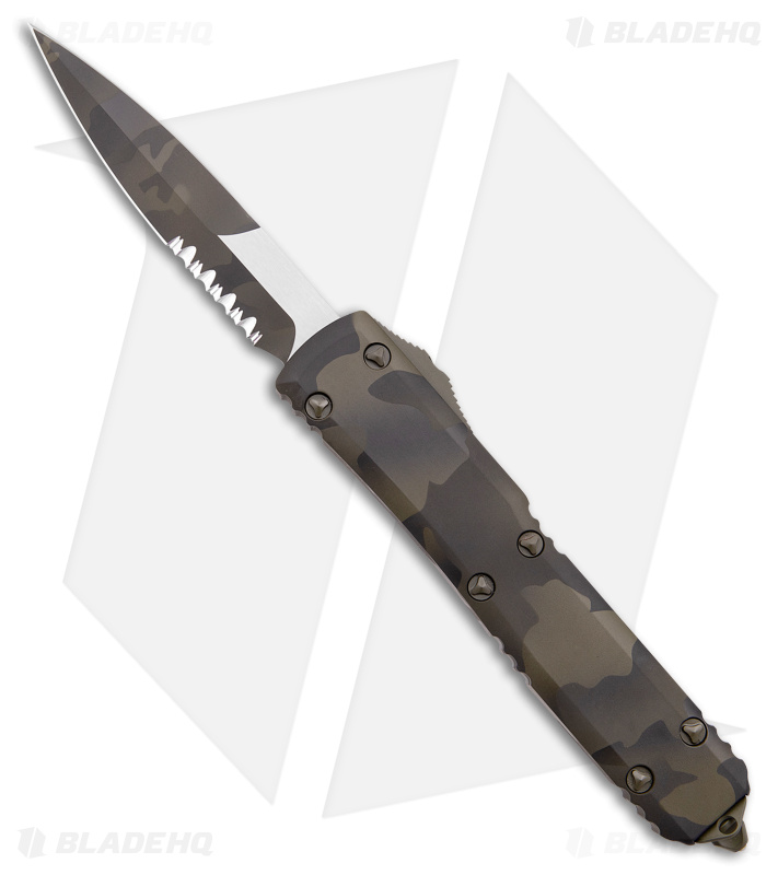 Microtech Ultratech Bayonet OTF Automatic Knife Olive Camo (3.4" Camo Serr)