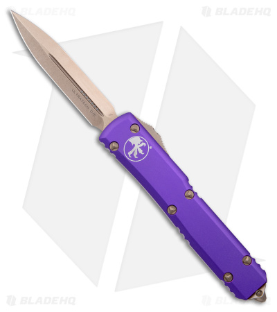 Microtech Ultratech D/E OTF Automatic Knife Purple (3.4" Bronze) 