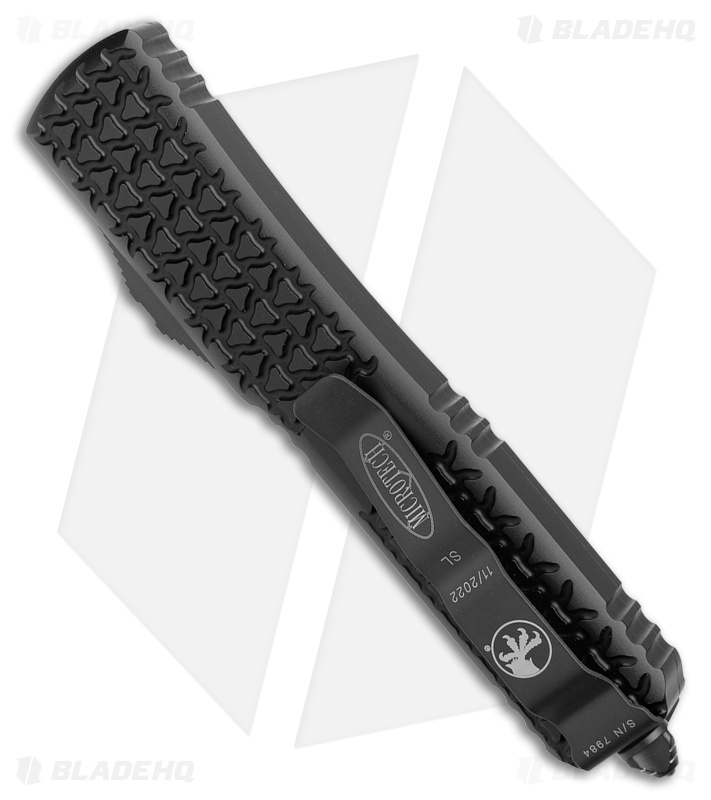 Microtech Ultratech D/E OTF Automatic Knife Tri-Grip Black (3.4" Red Full Serr) 