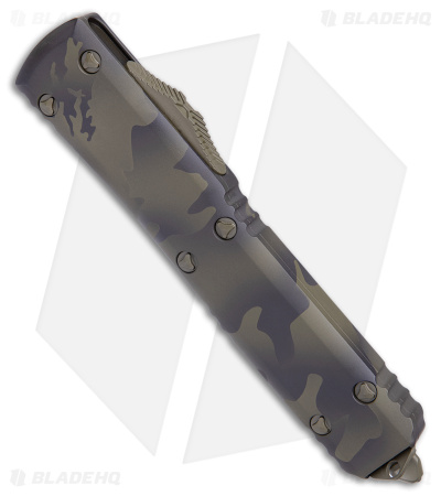 Microtech Ultratech D/E CC Olive Camo OTF Automatic Knife (3.4" Camo Full Serr)