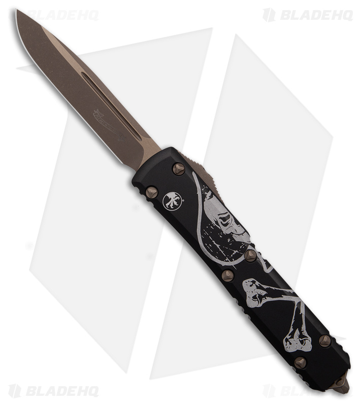 Microtech Ultratech S/E OTF Automatic Death Card Left (3.4" Bronze Apocalyptic)