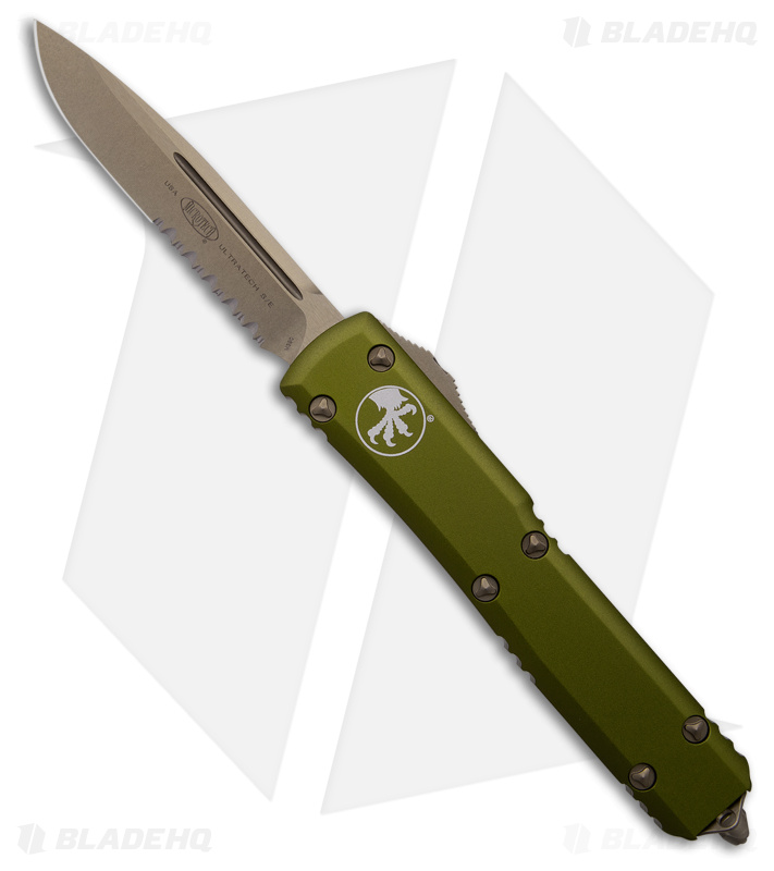 Microtech Ultratech S/E OTF Automatic Knife OD Green (3.4" Bronzed Serrated)