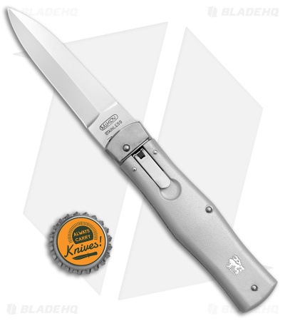 Mikov 241 Predator Lever Lock Automatic Knife Silver ABS (3.75" Polish 420) 