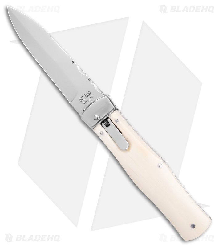 Mikov 241 Predator Lever Lock Automatic Knife Camel Bone (3.75" Polish)