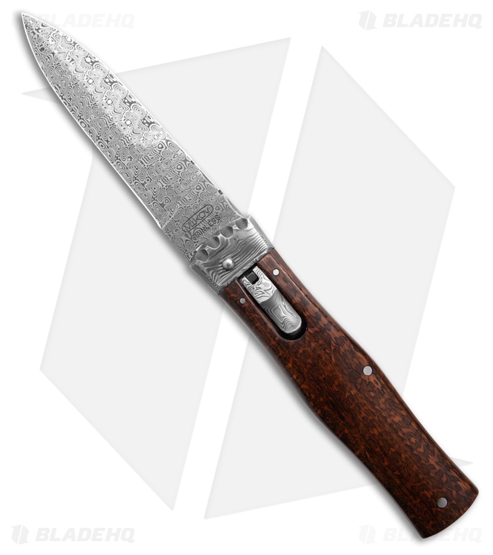 Mikov 241 Predator Jaguar Lever Lock Automatic Knife Snakewood (3.75" Damascus)