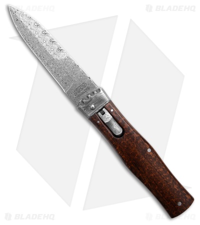 Mikov Jaguar Lever Lock Automatic Knife Snakewood Damascus