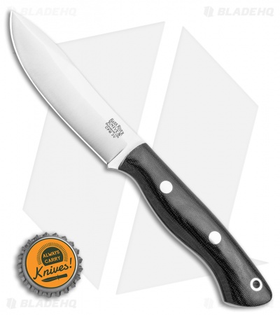 Bark River Mini Aurora Hunter Fixed Blade Knife Black Canvas (3.6" Satin)