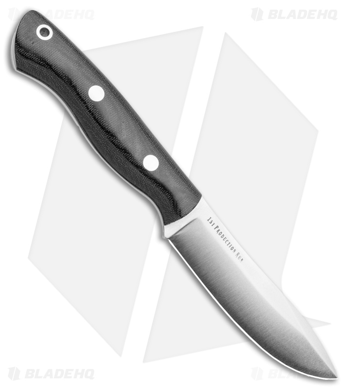 Bark River Mini Aurora Hunter Fixed Blade Knife Black Canvas (3.6" Satin)