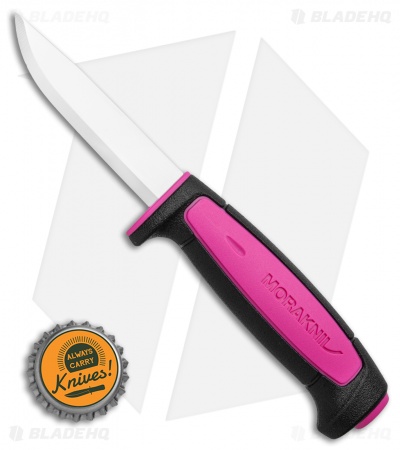 Morakniv Basic 511 Fixed Blade Knife Black/Pink (3.5" Satin)