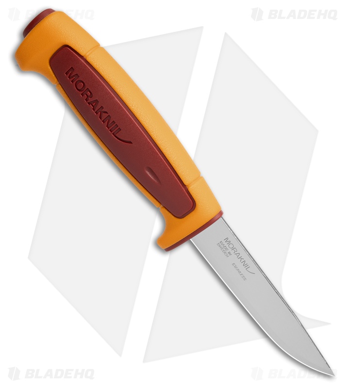 Morakniv Basic 546 Fixed Blade Knife Red/Yellow Polymer (3.5" Satin)