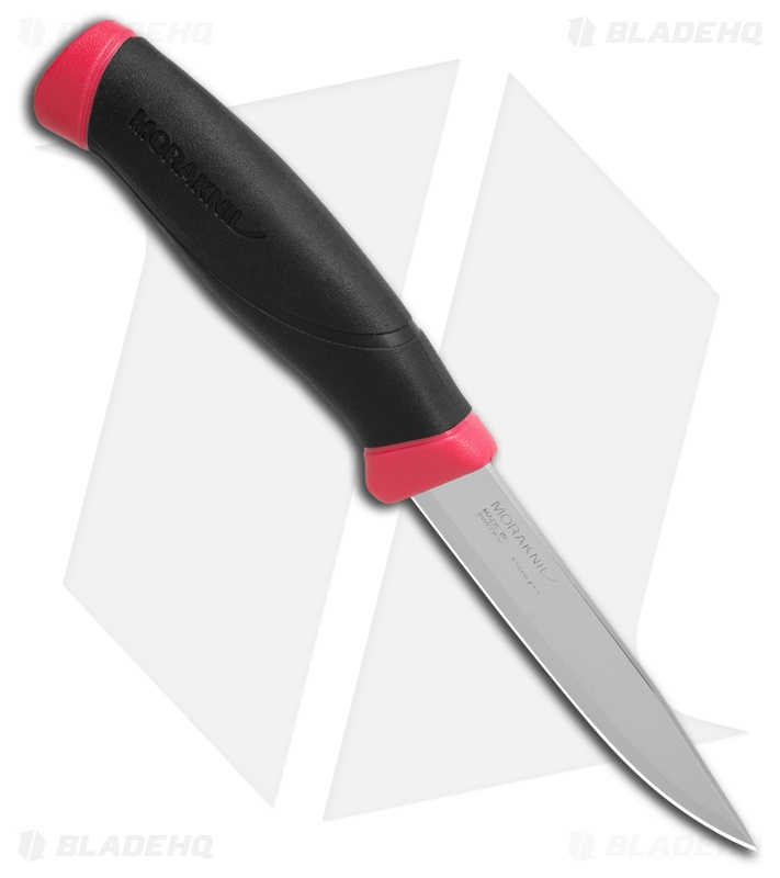 Morakniv Companion Clip Point Fixed Blade Knife Magenta/Pink Rubber (3.9" Satin)