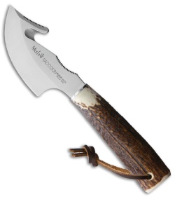 Muela Raccoon Fixed Blade Knife Brown Stag Horn (3" Satin) 8A 