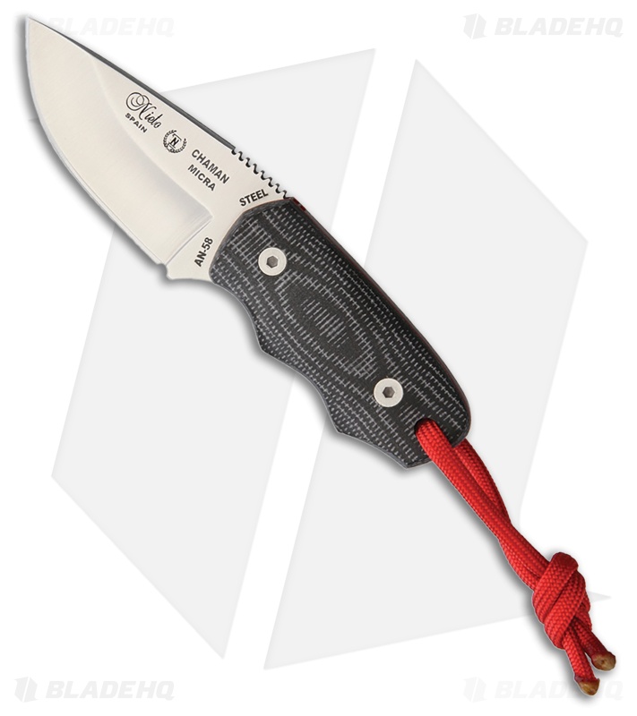 Nieto Chaman Micra Fixed Blade Knife Black Micarta Satin
