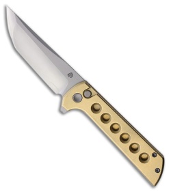 North Mountain Blades Chop 2 Button Lock Knife Bronze Al + Holes (3.4" SAN MAI)