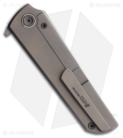 North Mountain Blade Kick Stop Chop Frame Lock Knife Hole Titanium (3.25" Satin)