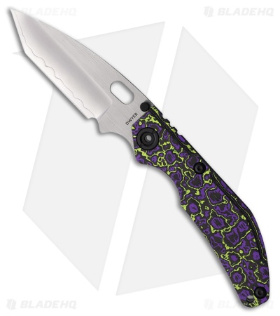 North Mountain Blade BBNM Tanto Frame Lock Knife Purple/Yellow CF (3.5" Satin)