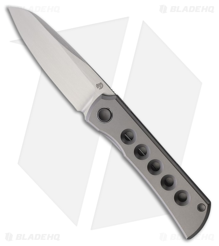North Mountain Blade Moon Frame Lock Knife Hole Titanium (2.5" Satin)