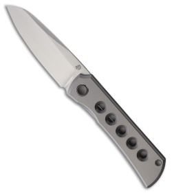 North Mountain Blade Moon Frame Lock Knife Hole Titanium (2.5" Satin)