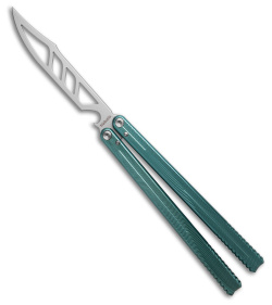 Nabalis Hydra Butterfly Balisong Trainer Knife Green Aluminum (4.25" BB)