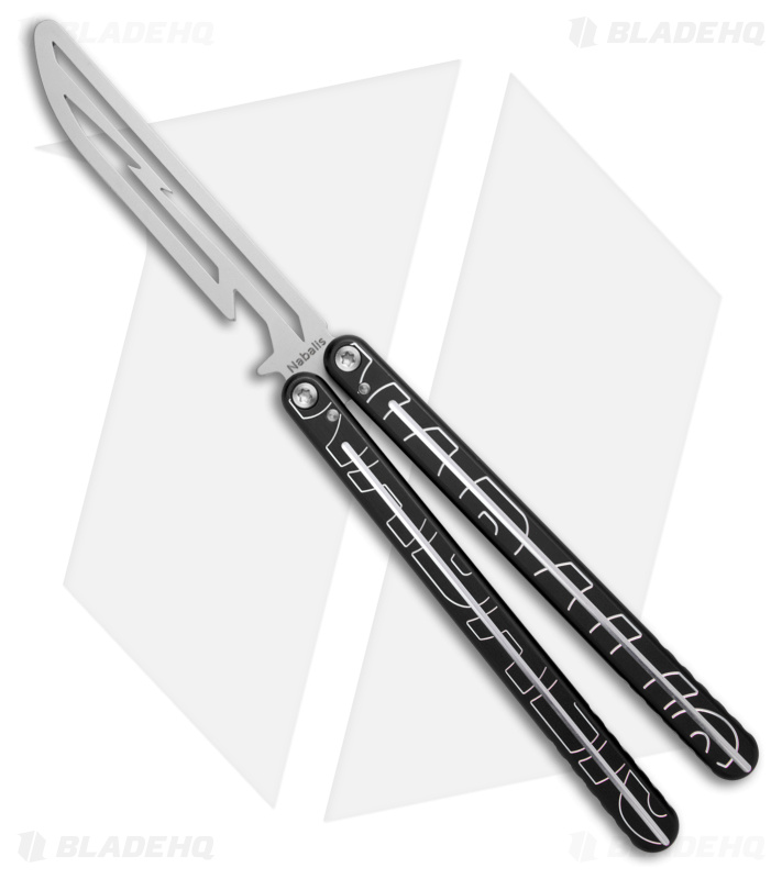 Nabalis Lightning Butterfly Balisong Black Alum. Trainer (4.2"BB)