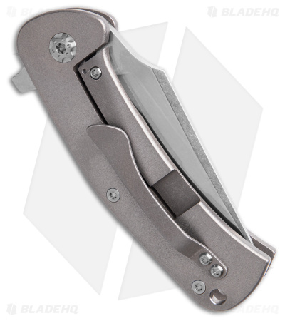 Nicholas Nichols Knives Guppy Frame Lock Knife Gray Titanium (3" Stonewash)