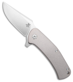 Nicholas Nichols Knives Guppy Frame Lock Knife Gray Titanium (3" Stonewash)